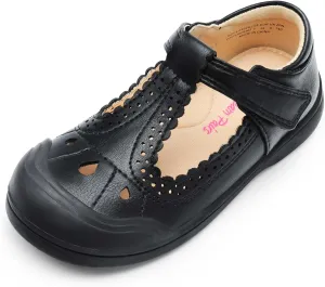 DREAM PAIRS Girls Mary Jane Dress Shoes School Uniform Toe-Protective T-Strap Ballet Flats Toddler Little Kid