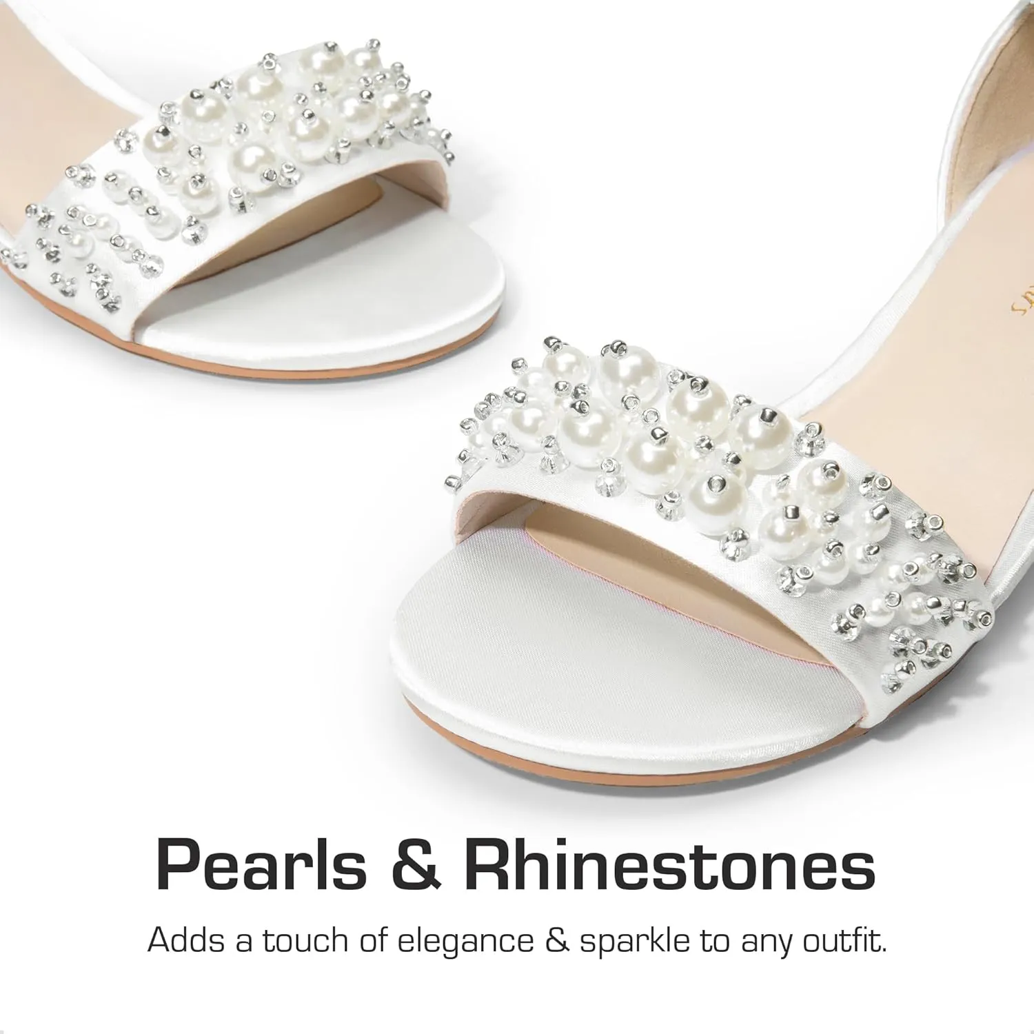 DREAM PAIRS Girls Sandals Low Heel Pump Ankle Strap Pearl Dress Flower Wedding Party Shoes for Little Kid/Big Kid