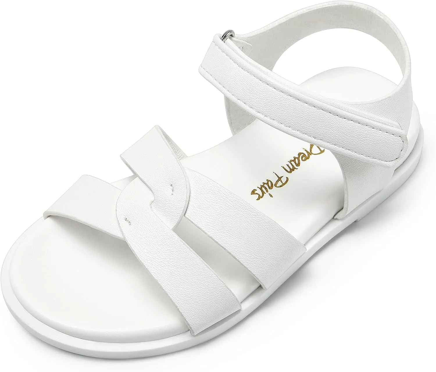 DREAM PAIRS Girls Sandals Open Toe Princess Flat Sandals Strappy Summer Shoes Toddler/Little Kid