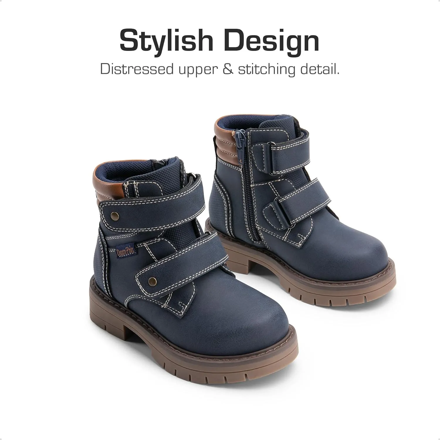 DREAM PAIRS Kids Ankle Boots Boys Girls Fashion Booties with Hook and Loop (Toddler/Little Kid)