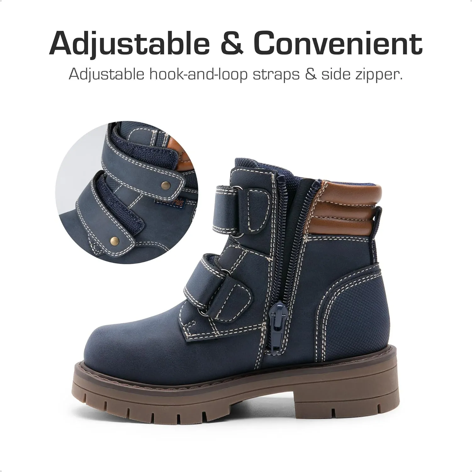 DREAM PAIRS Kids Ankle Boots Boys Girls Fashion Booties with Hook and Loop (Toddler/Little Kid)