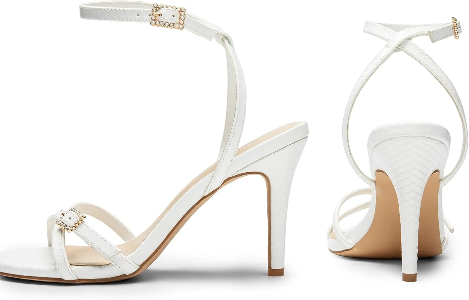 DREAM PAIRS Pointy Toe Heels for Women Stiletto Sexy Strappy Ankle Strap 3.7 inch High Heel Sandals for Party Prom