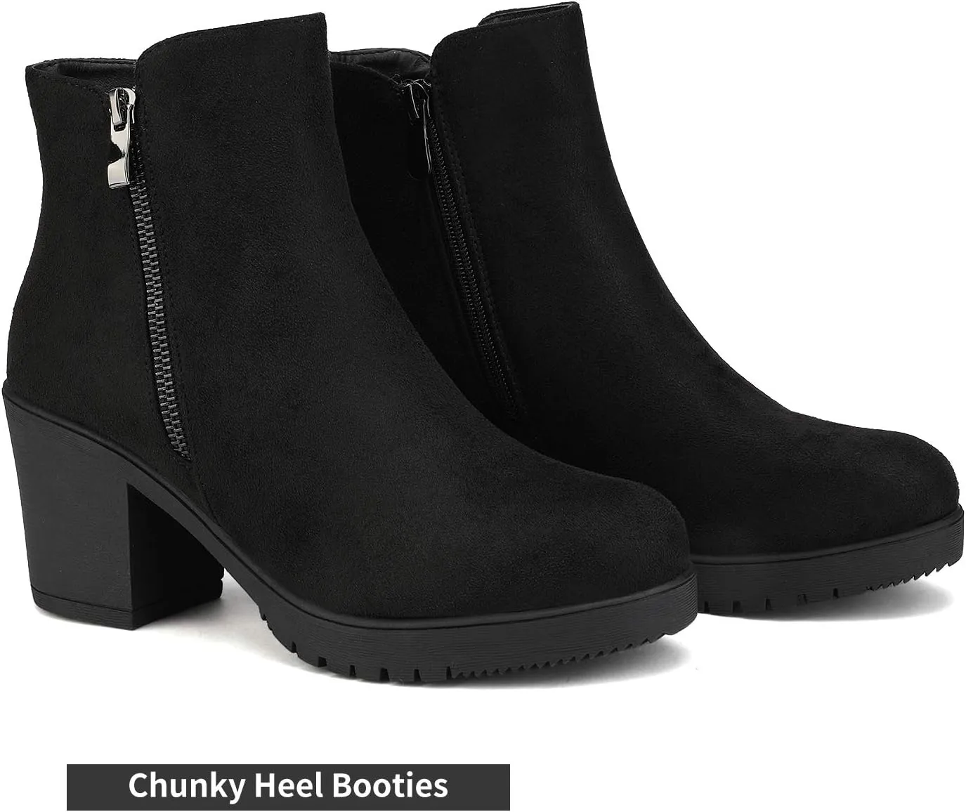 DREAM PAIRS Women's Ankle Boots Chunky Heel Platform Fall Heeled Short Booties Shoes