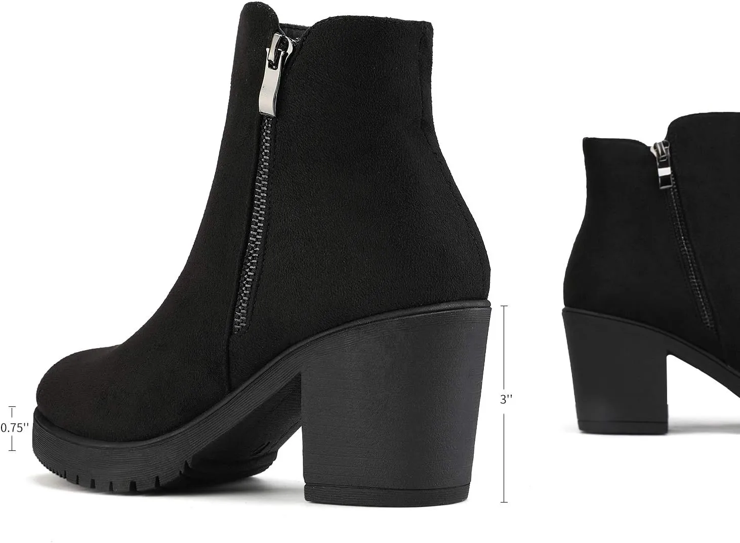 DREAM PAIRS Women's Ankle Boots Chunky Heel Platform Fall Heeled Short Booties Shoes