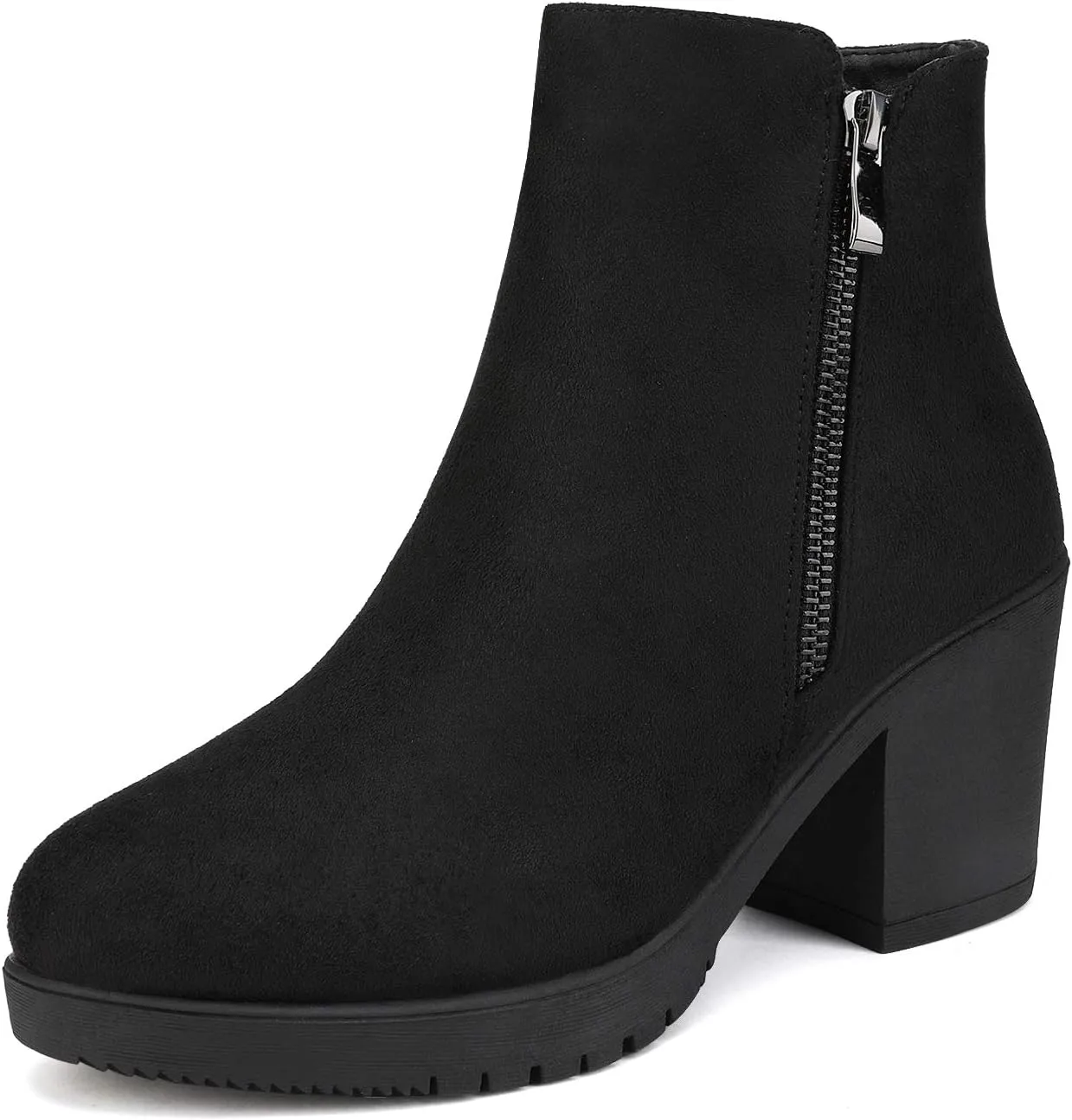 DREAM PAIRS Women's Ankle Boots Chunky Heel Platform Fall Heeled Short Booties Shoes