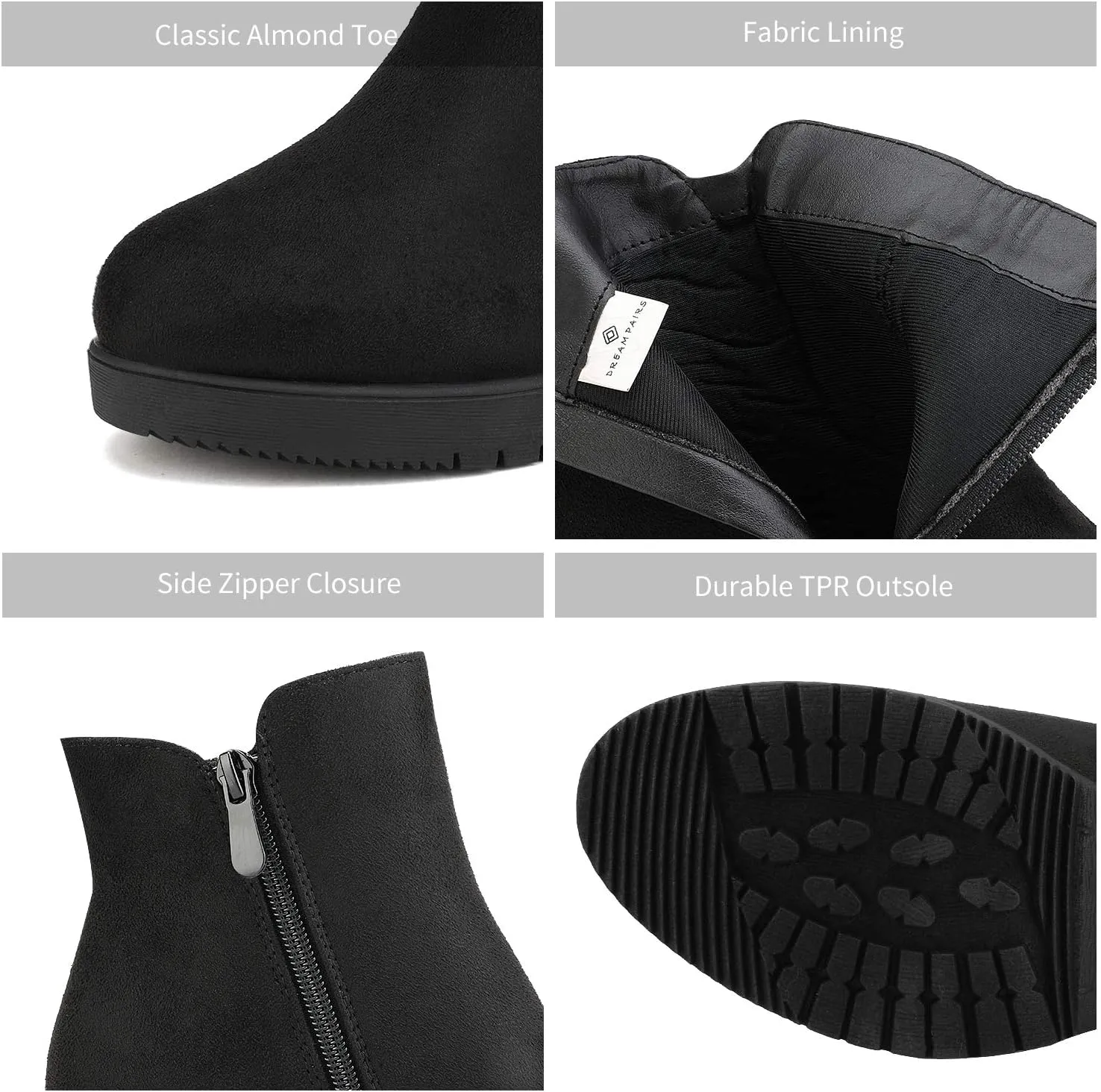 DREAM PAIRS Women's Ankle Boots Chunky Heel Platform Fall Heeled Short Booties Shoes