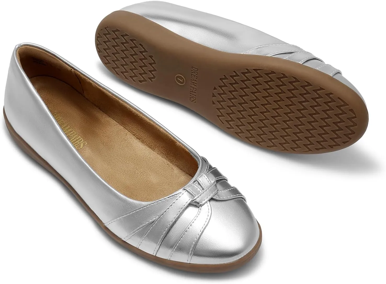 DREAM PAIRS Women’s Ballet Flats, Comfortable Round Toe Slip on Dressy Work Office Shoes with Arch Support