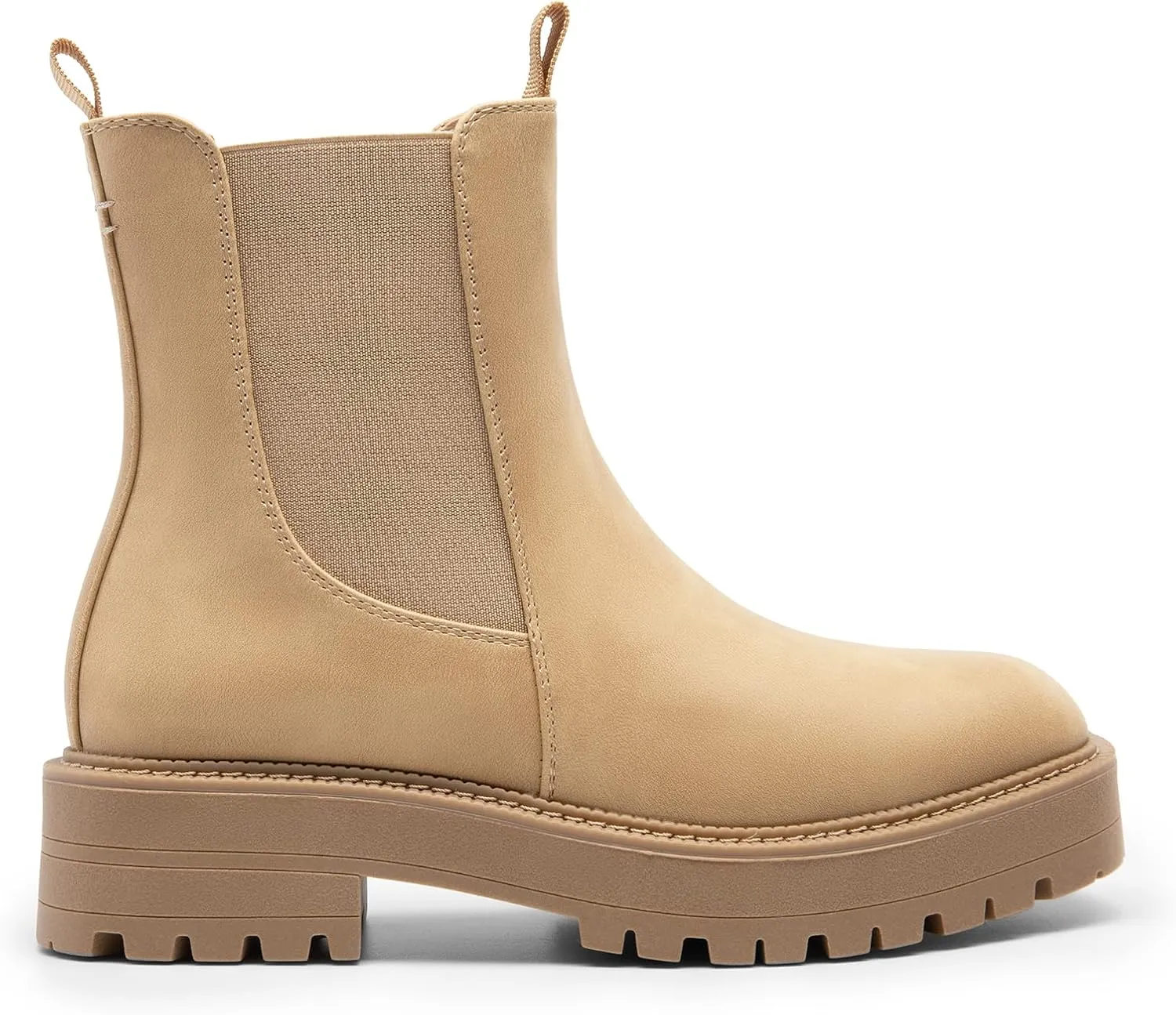 DREAM PAIRS Women's Chelsea Ankle Boots Square Toe Fashion Low Heel Lug Sole Platform Fall Booties Shoes