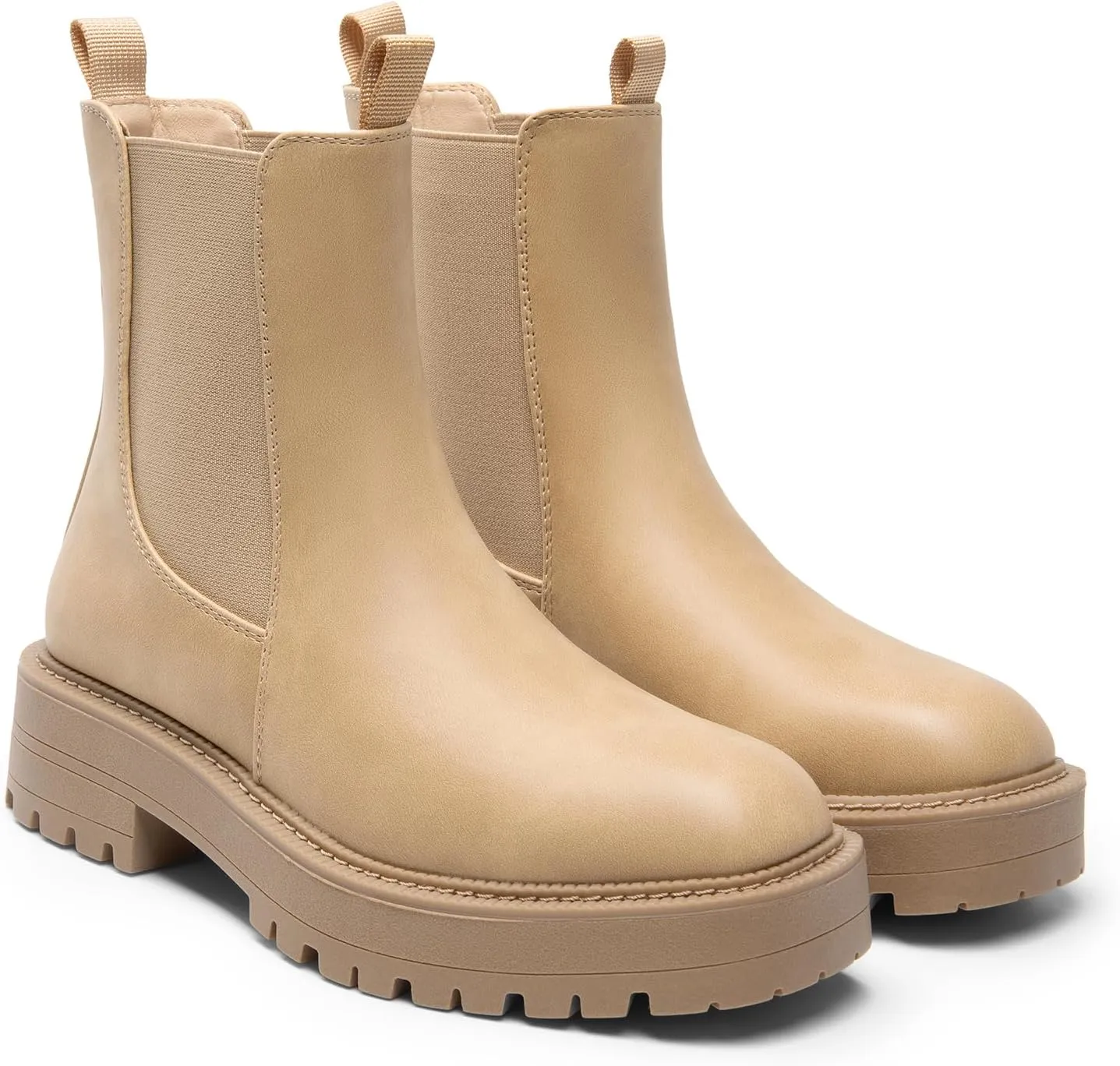 DREAM PAIRS Women's Chelsea Ankle Boots Square Toe Fashion Low Heel Lug Sole Platform Fall Booties Shoes