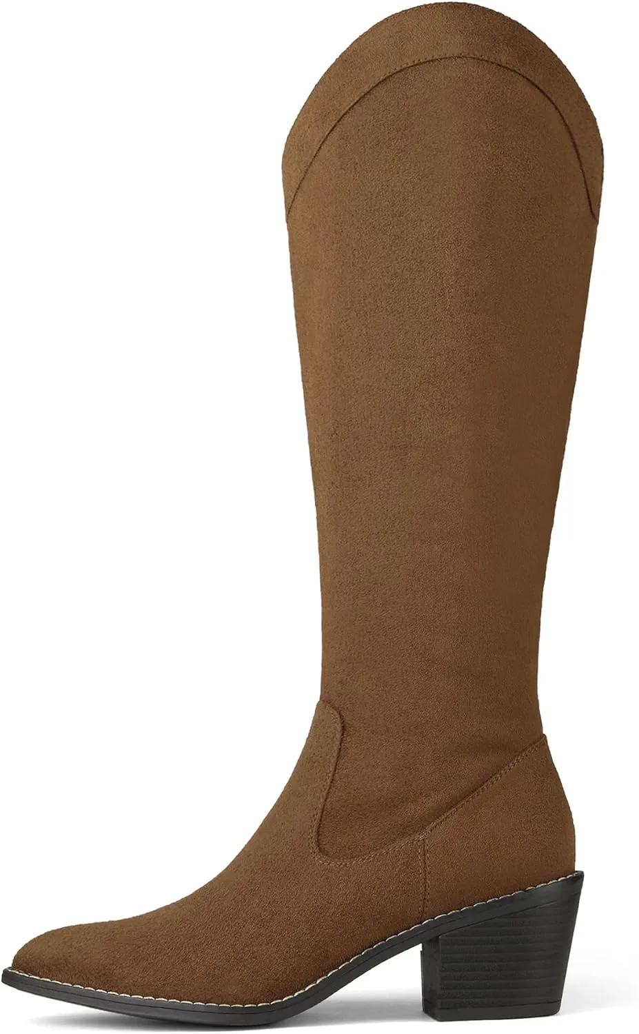 DREAM PAIRS Womens Cowboy Boots, Western Cowgirl Pull On Zipper Chunky Heel Pointed Toe Knee High Boots