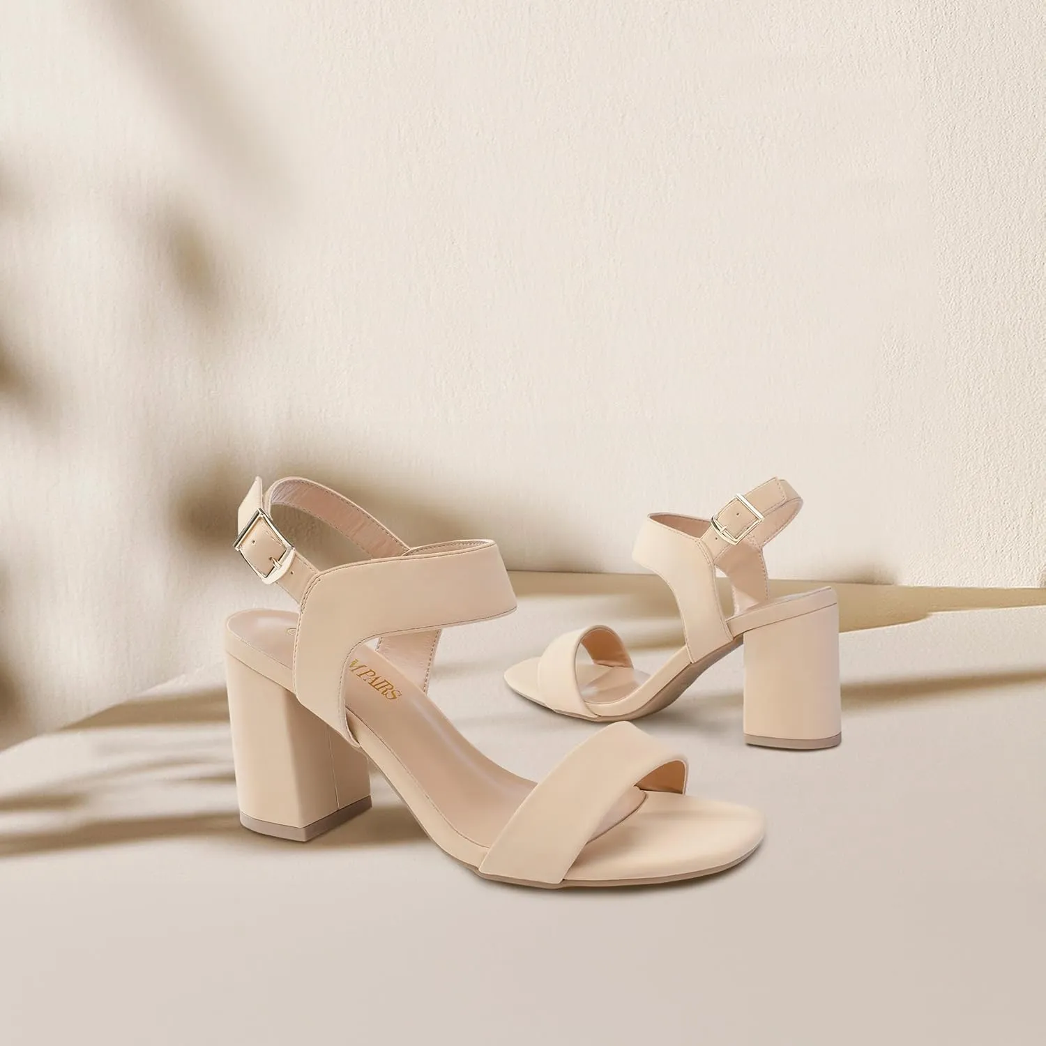 DREAM PAIRS Women's High Chunky Heels Square Toe Block Ankle Strap Dress Comfort Sandals