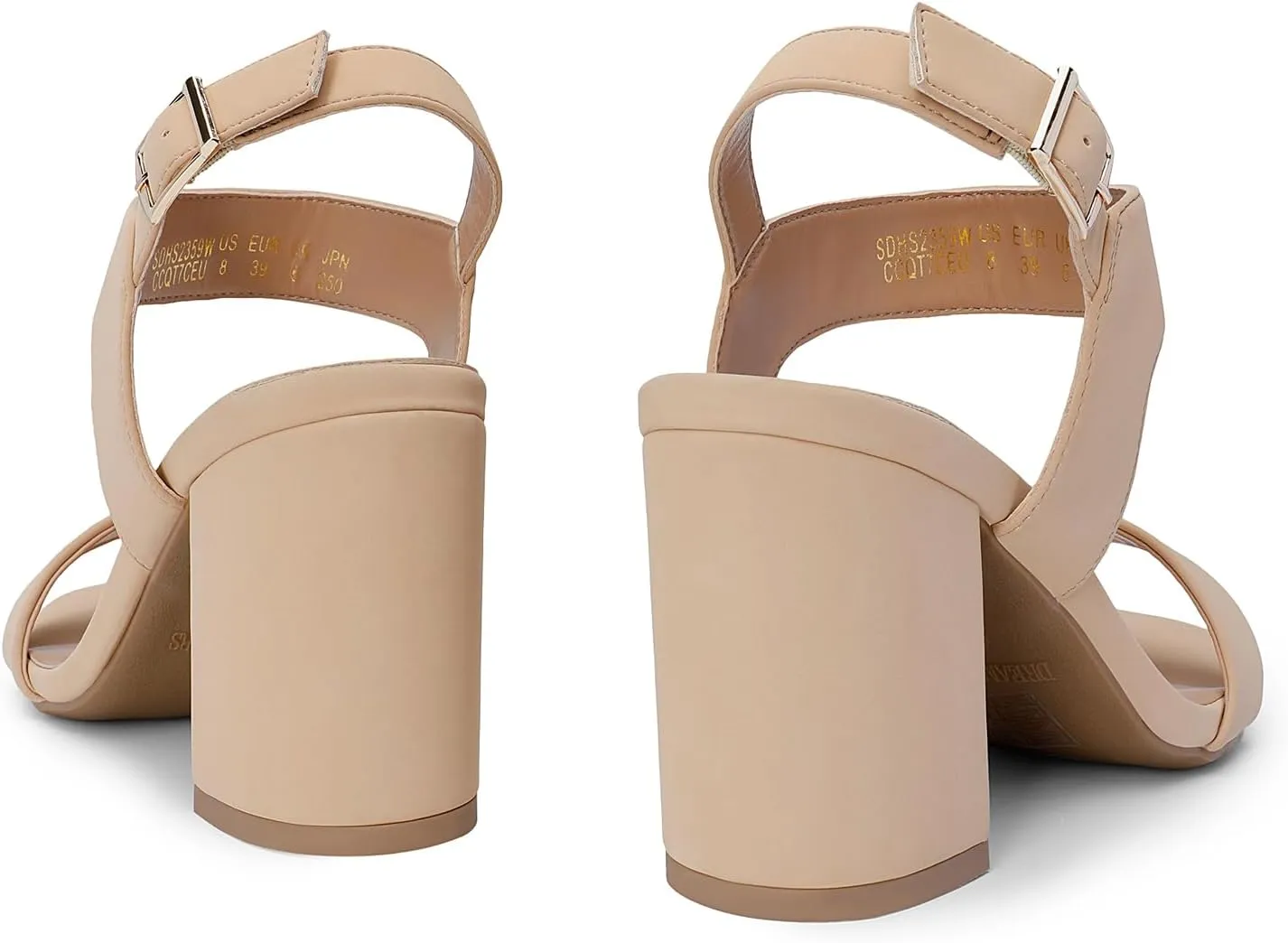 DREAM PAIRS Women's High Chunky Heels Square Toe Block Ankle Strap Dress Comfort Sandals
