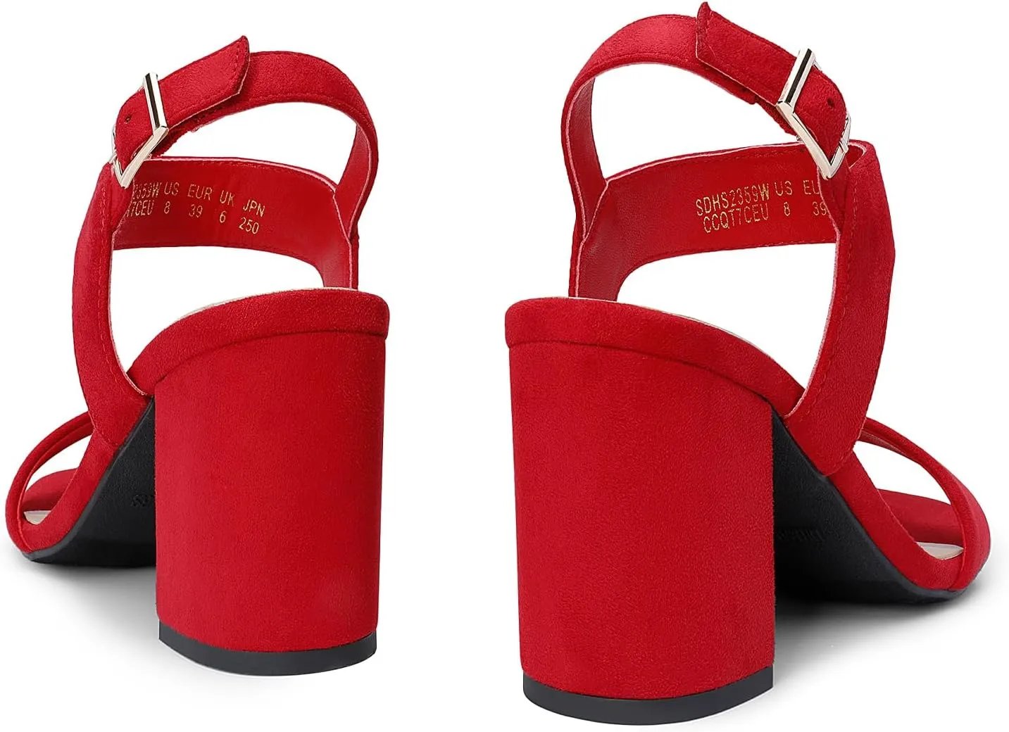 DREAM PAIRS Women's High Chunky Heels Square Toe Block Ankle Strap Dress Comfort Sandals