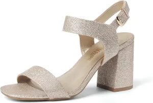 DREAM PAIRS Women's High Chunky Heels Square Toe Block Ankle Strap Dress Comfort Sandals