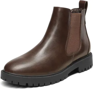 DREAM PAIRS Women's Low Heel Chelsea Ankle Boots Fashion Slip On Elastic Fall Booties Shoes