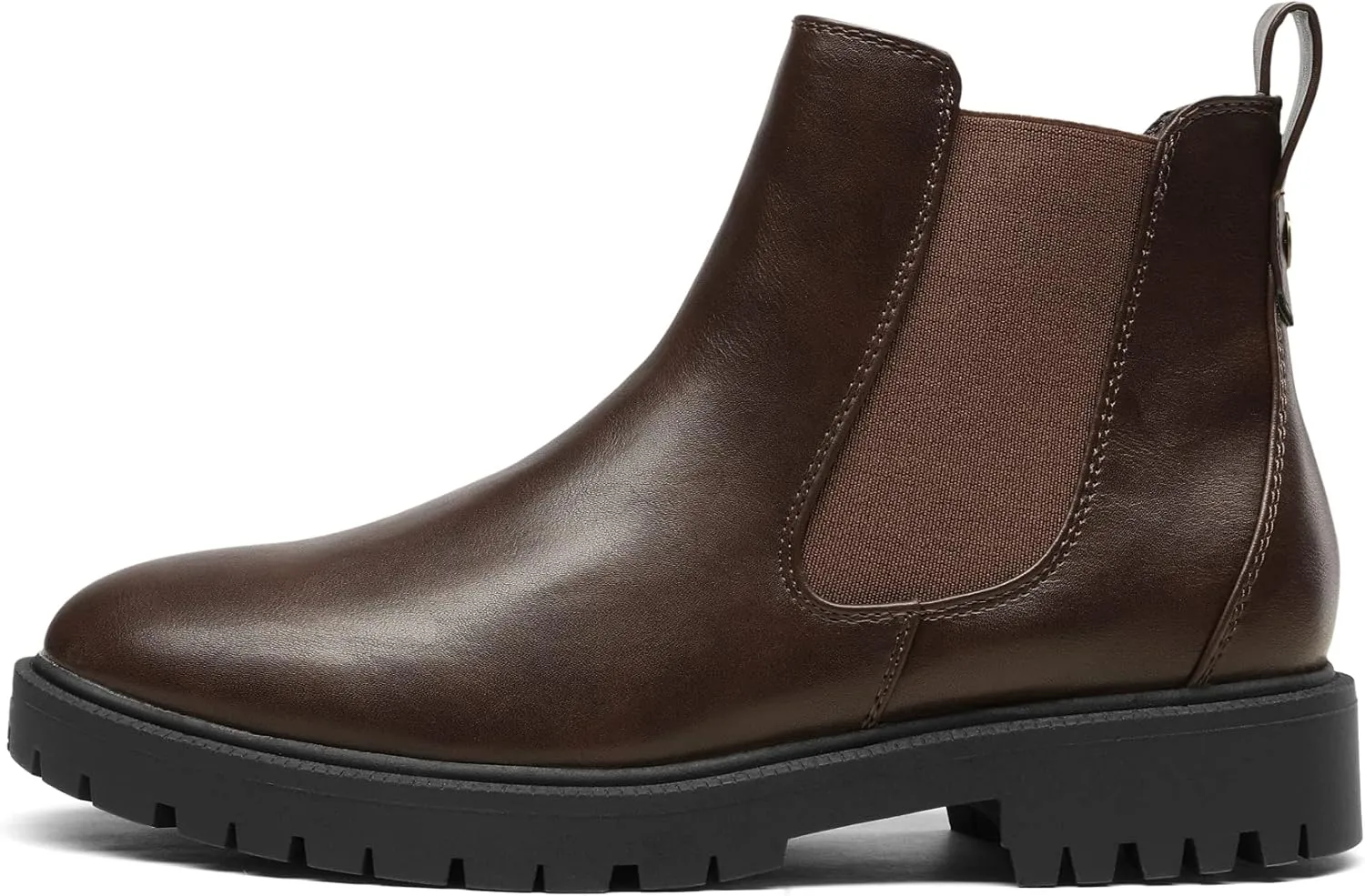 DREAM PAIRS Women's Low Heel Chelsea Ankle Boots Fashion Slip On Elastic Fall Booties Shoes