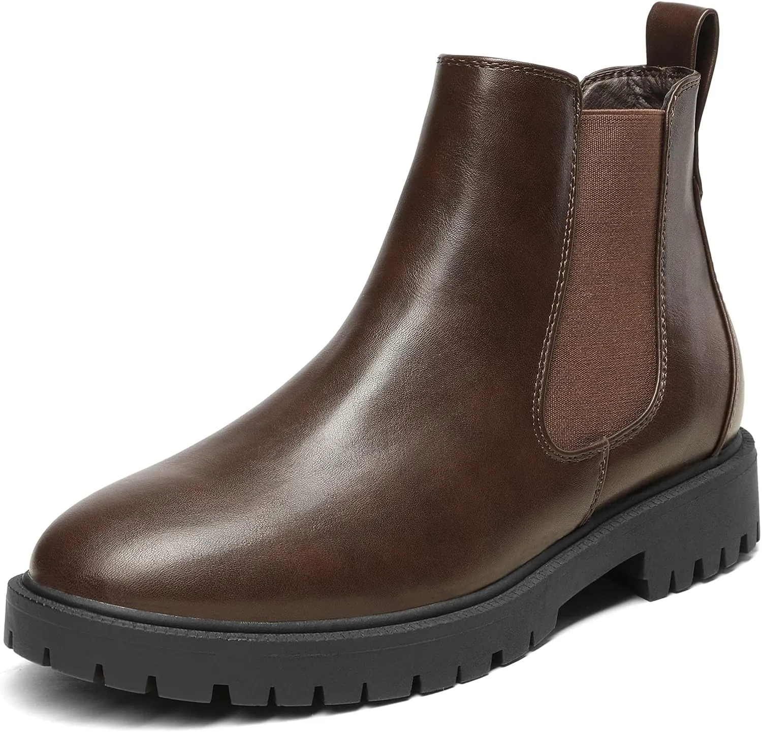DREAM PAIRS Women's Low Heel Chelsea Ankle Boots Fashion Slip On Elastic Fall Booties Shoes