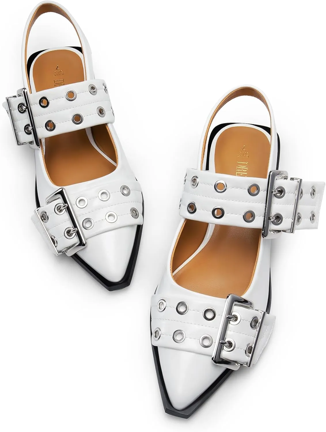 DREAM PAIRS Women's Slingback Ballet Flats, Pointed Toe Buckle Comfortable Dress Slip-on Flat Shoes