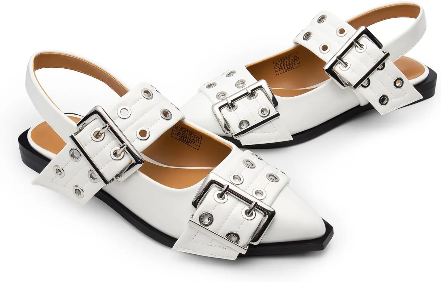 DREAM PAIRS Women's Slingback Ballet Flats, Pointed Toe Buckle Comfortable Dress Slip-on Flat Shoes