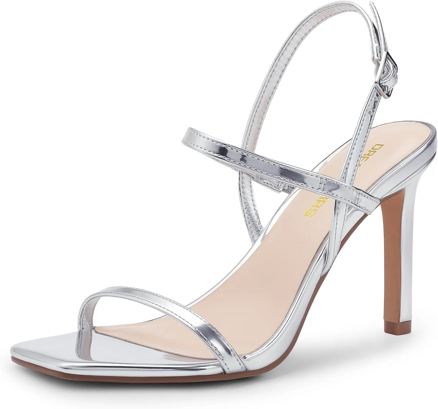 DREAM PAIRS Women’s Slingback Heels High Stilettos Open Square Toe Ankle Strap Pumps Sexy Comfort Strappy Dress Shoes Wedding Bridal Heeled Sandals