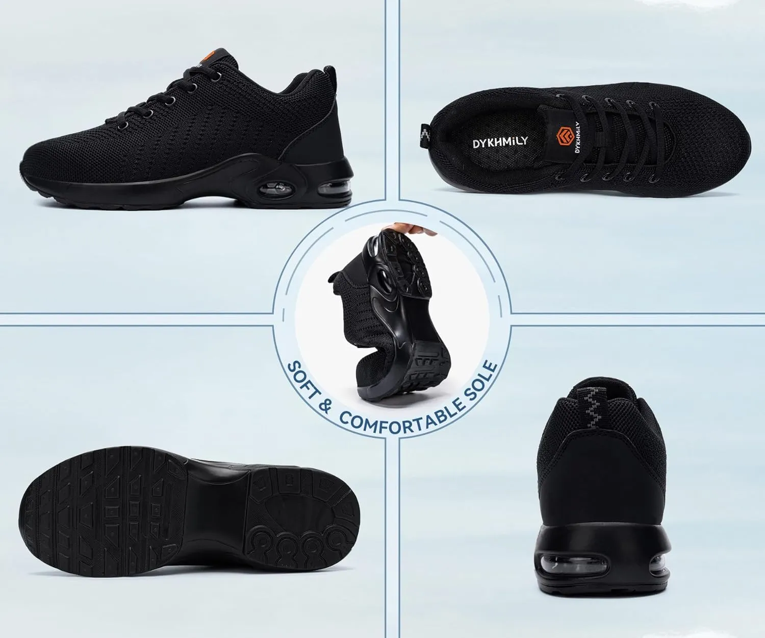 DYKHMILY Steel Toe Shoes for Men Women Lightweight Safety Shoes Steel Toe Sneakers Comfortable Non Slip Work Shoes Composite Indestructible Shoes