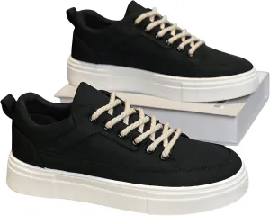 Ellniges]Stylish 【Thick-Soled Canvas Shoes】 for Men - Summer Breathable Casual Sneakers, Retro Trendy Skate Shoes, Perfect for Students and Everyday Wear
