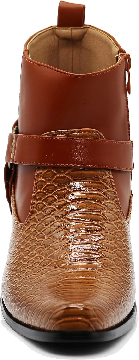 Enzo Romeo WT10 Men's Western Cowboy Motorcycle Ankle Boots