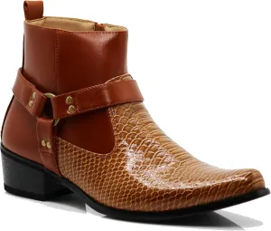 Enzo Romeo WT10 Men's Western Cowboy Motorcycle Ankle Boots