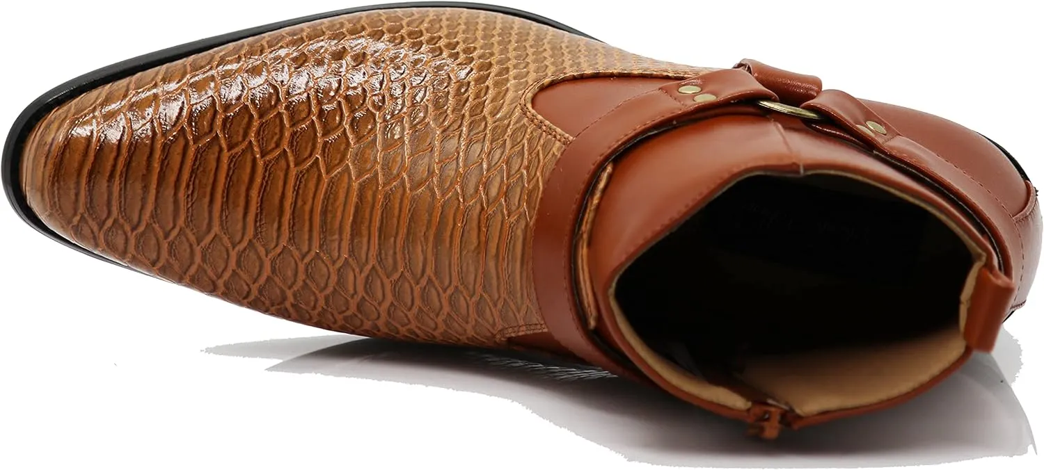Enzo Romeo WT10 Men's Western Cowboy Motorcycle Ankle Boots
