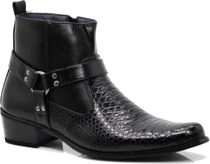 Enzo Romeo WT10 Men's Western Cowboy Motorcycle Ankle Boots