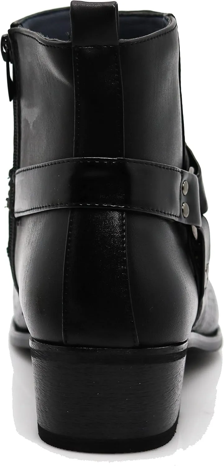 Enzo Romeo WT10 Men's Western Cowboy Motorcycle Ankle Boots