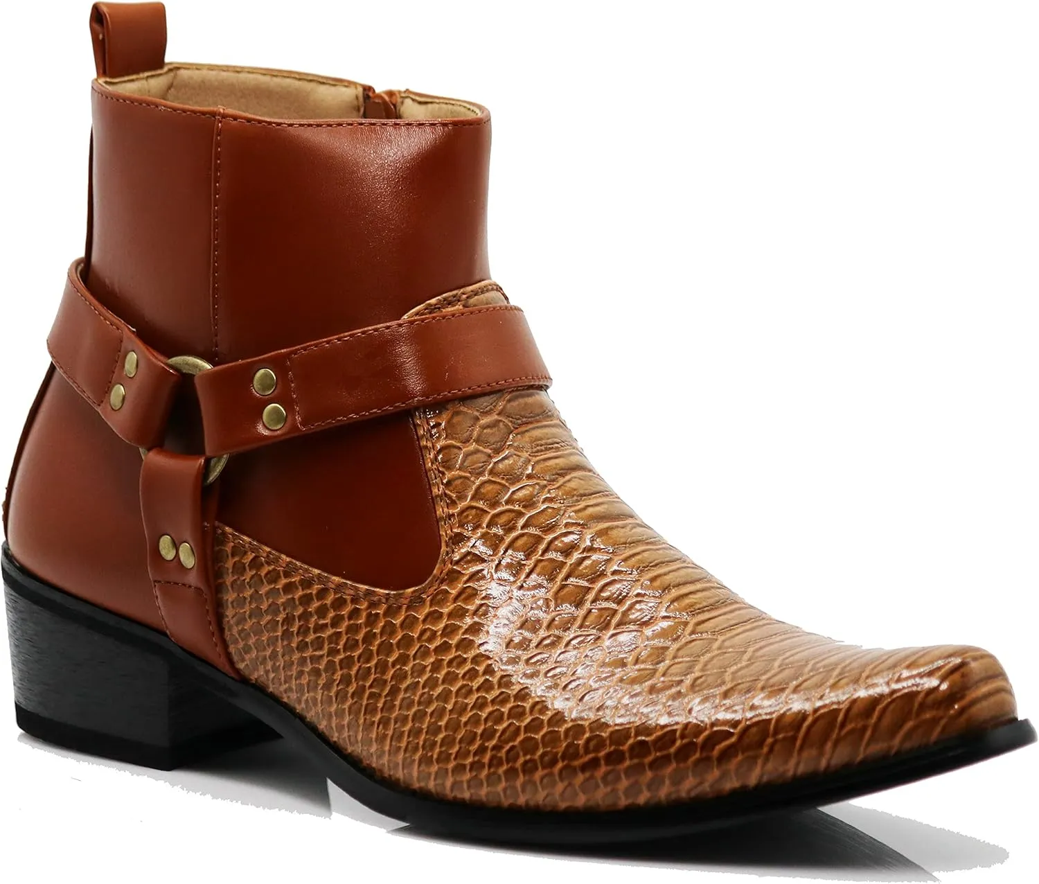 Enzo Romeo WT10 Men's Western Cowboy Motorcycle Ankle Boots