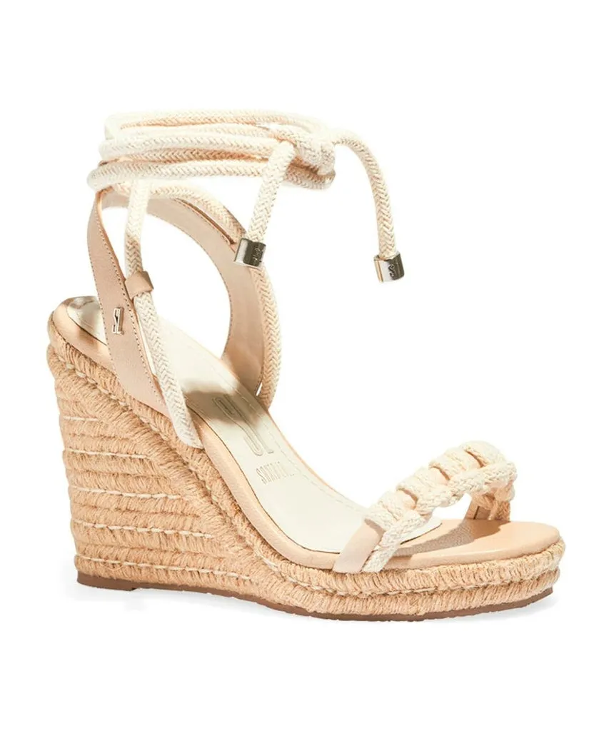 Espadrilhe Santa Lolla Off White Amarração Salto Anabela
