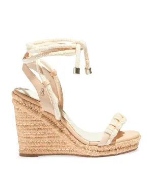 Espadrilhe Santa Lolla Off White Amarração Salto Anabela