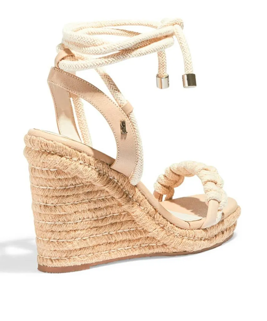 Espadrilhe Santa Lolla Off White Amarração Salto Anabela