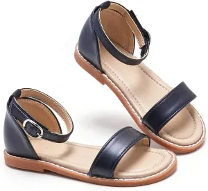 ESTINE Toddler/Little Kid Girls Dress Cross Strappy Open Toe Sandals Princess Flats Summer Flower Girl Shoes