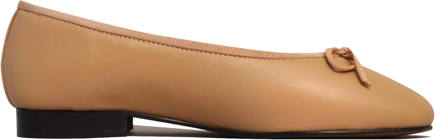 Euphoria Genuine Lambskin Bow Ballet Flats
