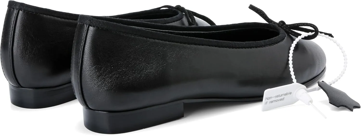 Euphoria Genuine Lambskin Bow Ballet Flats