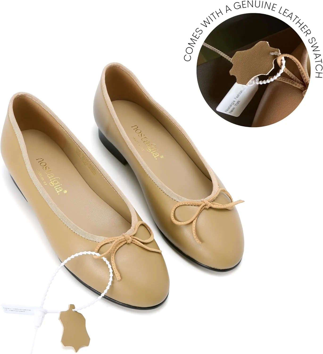 Euphoria Genuine Lambskin Bow Ballet Flats