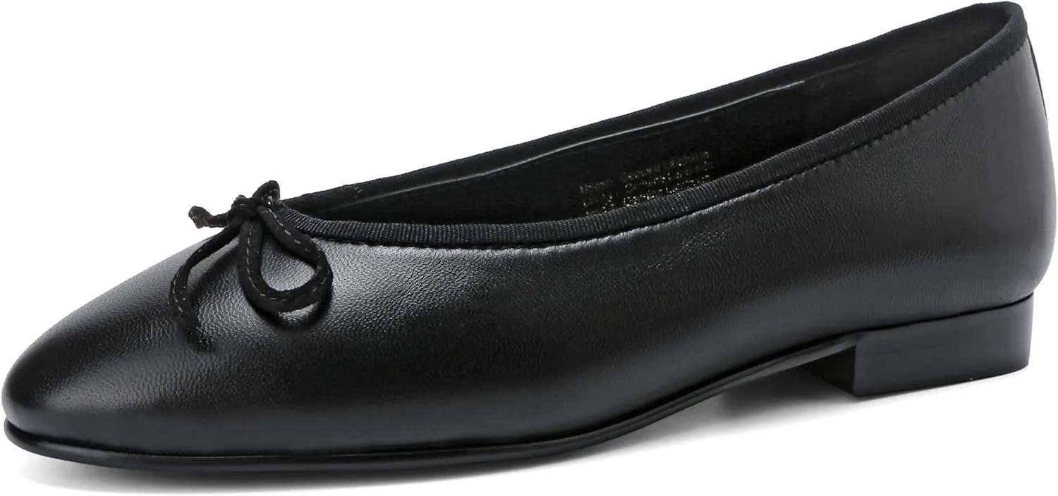 Euphoria Genuine Lambskin Bow Ballet Flats