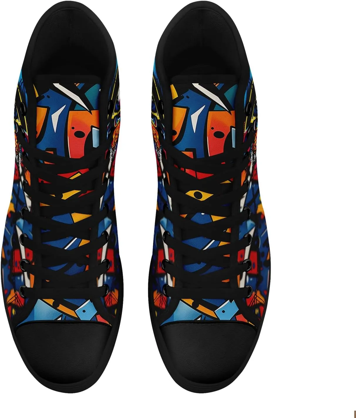 Fashion Graffiti High-Top Sneakers for Men Women Lightweight Stylish Canvas Streetwear Flat Shoes Student Breathable Footwear