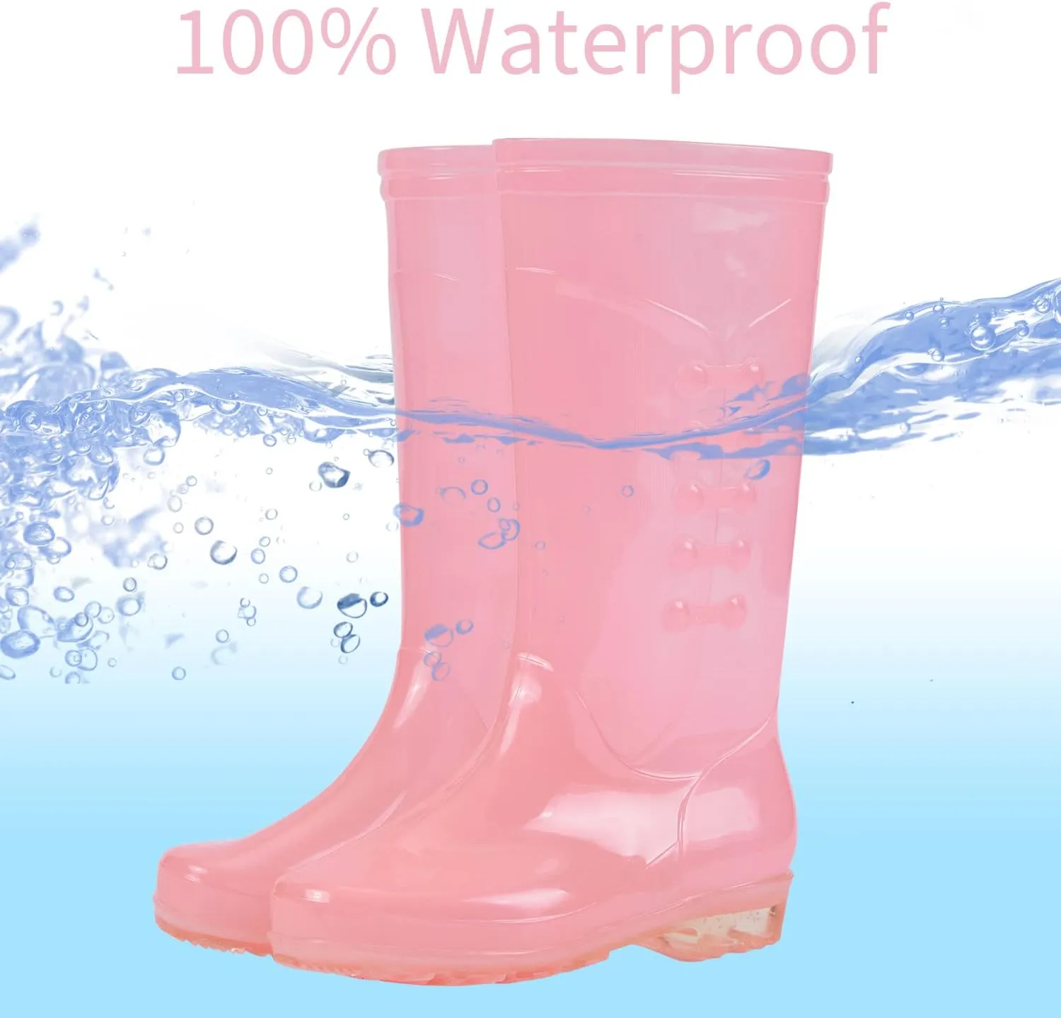 Fiedaz Rain Boots for Women Waterproof Garden Boots Anti-Slip Rain Boots Ladies Candy Color Lightweight Boots