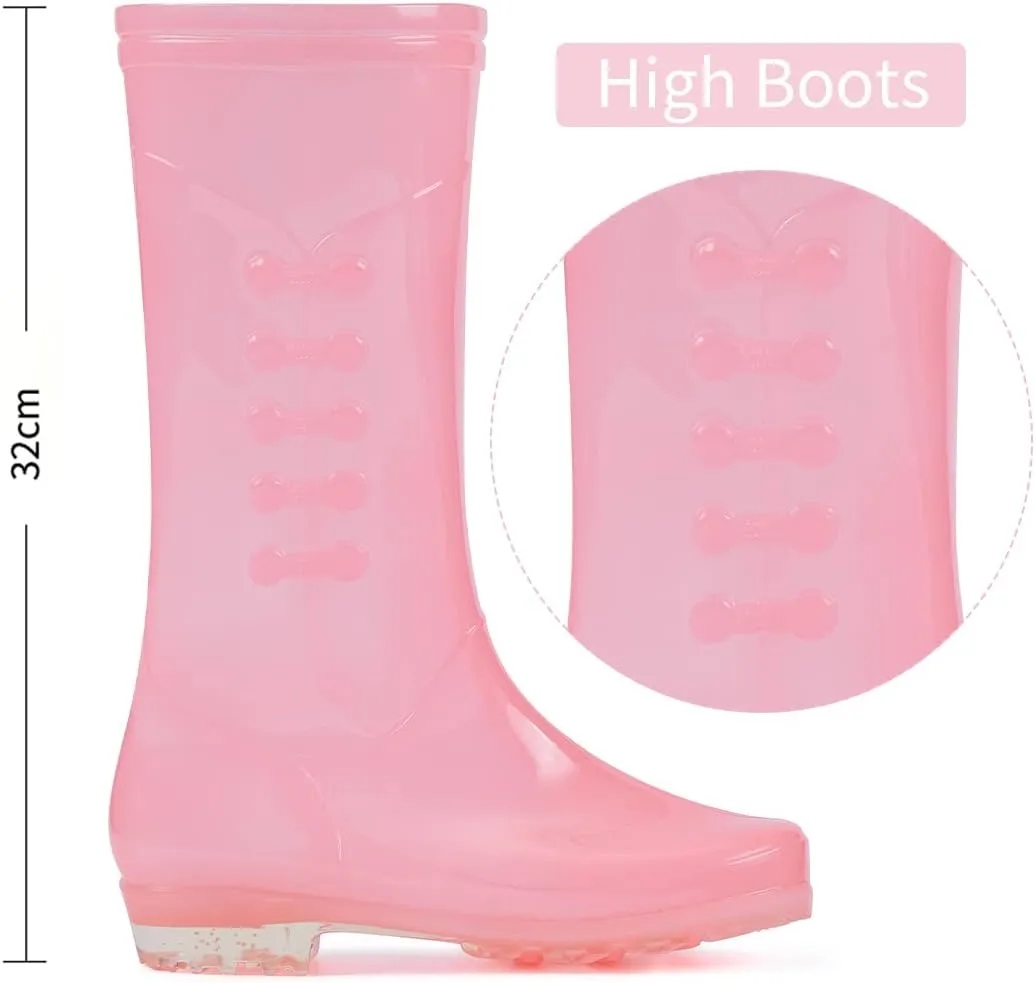 Fiedaz Rain Boots for Women Waterproof Garden Boots Anti-Slip Rain Boots Ladies Candy Color Lightweight Boots
