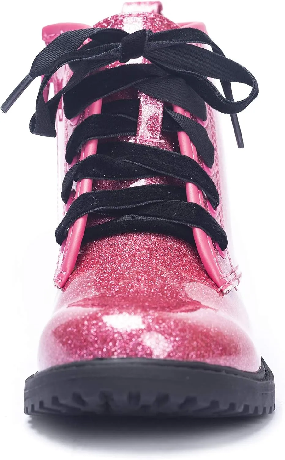 FITORY Girls/Boys Glitter Ankle Boots, Lace Up Waterproof Combat Shoes With Side Zipper for Toddler/Little Kid/Big Kid