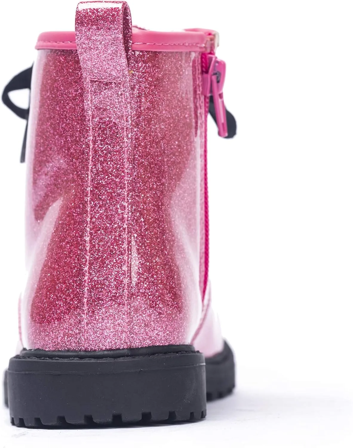 FITORY Girls/Boys Glitter Ankle Boots, Lace Up Waterproof Combat Shoes With Side Zipper for Toddler/Little Kid/Big Kid