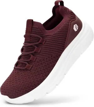 FitVille Walking Shoes Womens Slip on Walking Sneakers Lightweight Wide Width for Flat Feet Plantar Fasciitis Heel Pain Relief - Cloud Walker V15