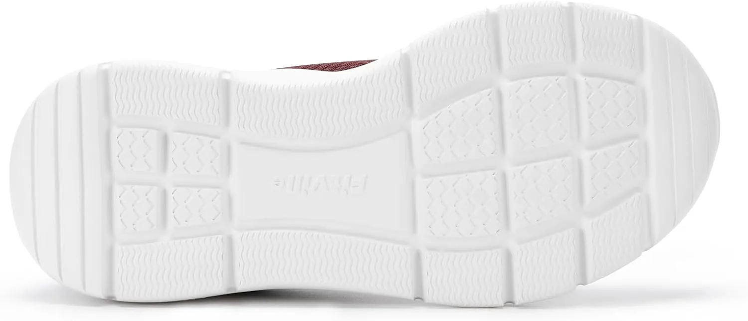 FitVille Walking Shoes Womens Slip on Walking Sneakers Lightweight Wide Width for Flat Feet Plantar Fasciitis Heel Pain Relief - Cloud Walker V15