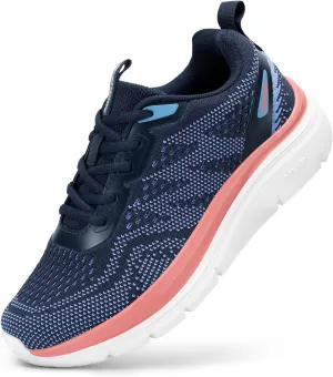 FitVille Women's Walking Shoes Wide Width Sneakers Wide Shoes for Women Foot Pain Relief - Cloud Walker V8
