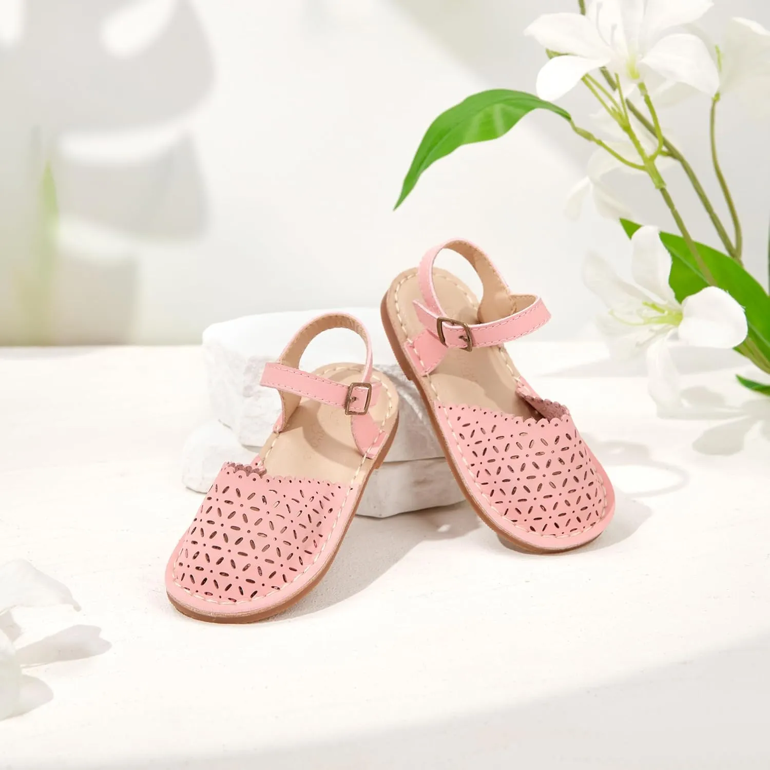 Flaryzone Toddler/Little Kids' Classic Rome Open-Toe Flat Sandals