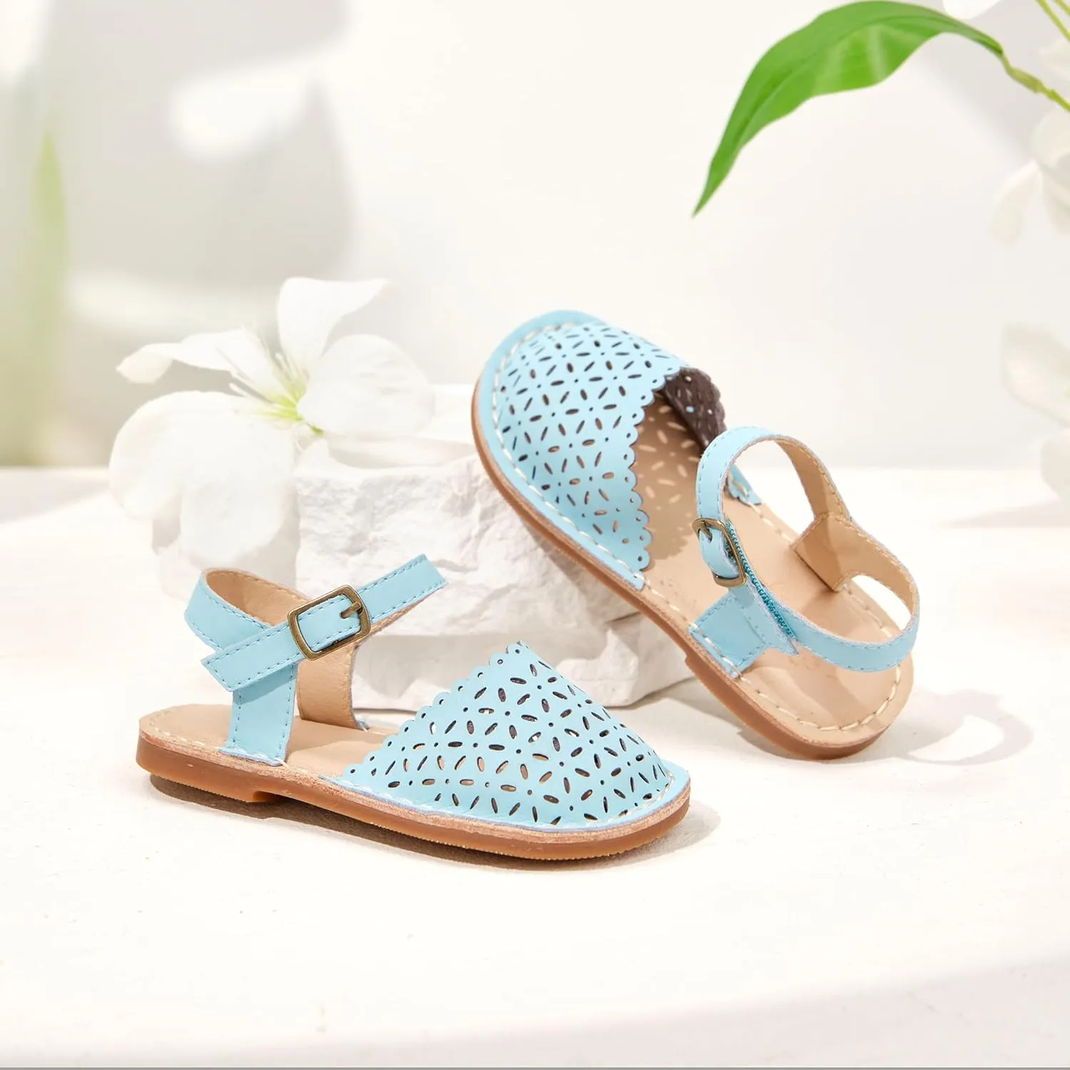 Flaryzone Toddler/Little Kids' Classic Rome Open-Toe Flat Sandals